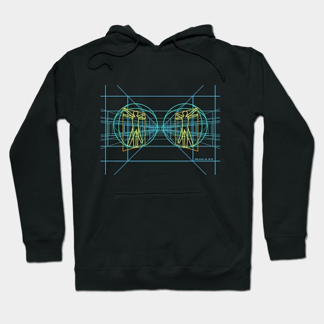 Vitruvian Space Man Hoodie by Plan8